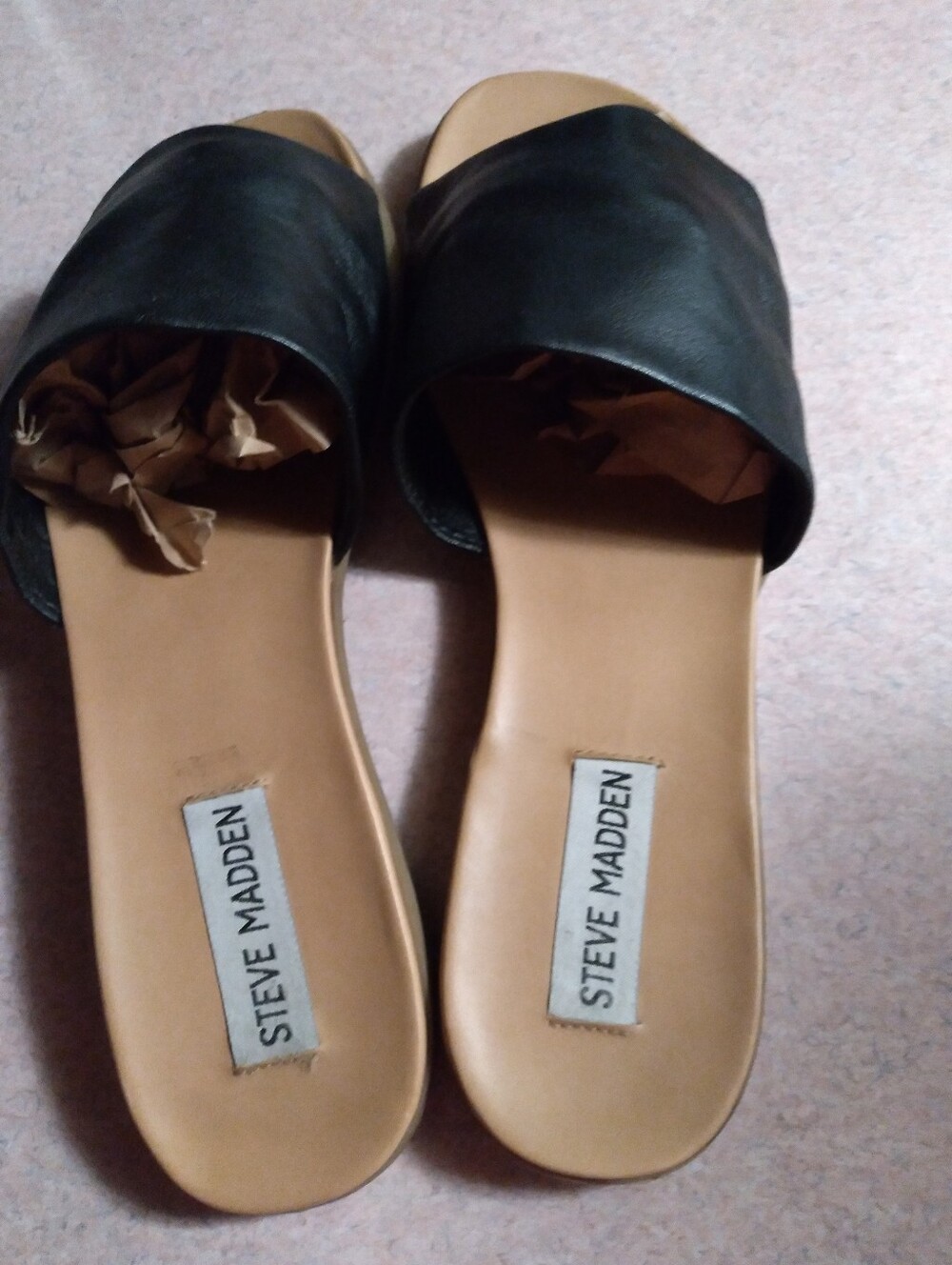 Steve Madden Leather Slides - Picture 4 of 6